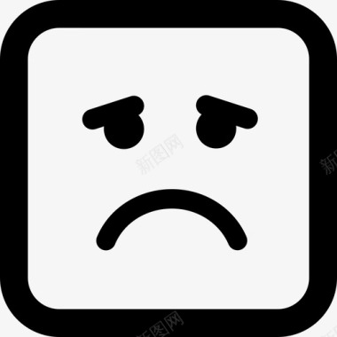 悲伤表情方块脸界面情绪方块图标图标
