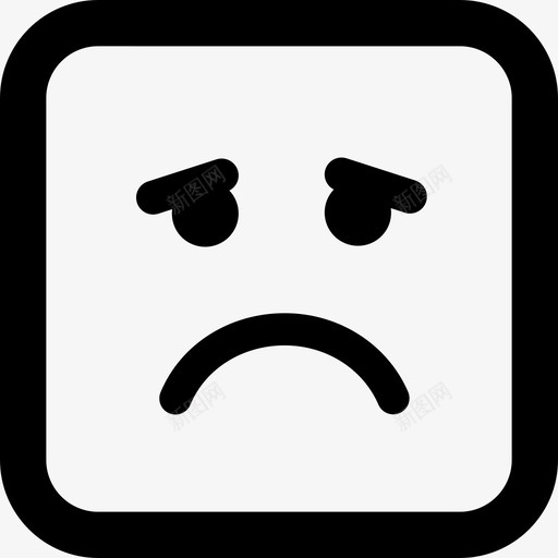 悲伤表情方块脸界面情绪方块图标svg_新图网 https://ixintu.com 悲伤表情方块脸 情绪方块 界面