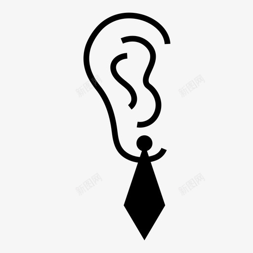 耳环伤感聆听图标svg_新图网 https://ixintu.com 令人窒息 伤感 听觉 珠宝 精致 耳朵和耳朵 耳环 聆听 蛋糕 馅饼