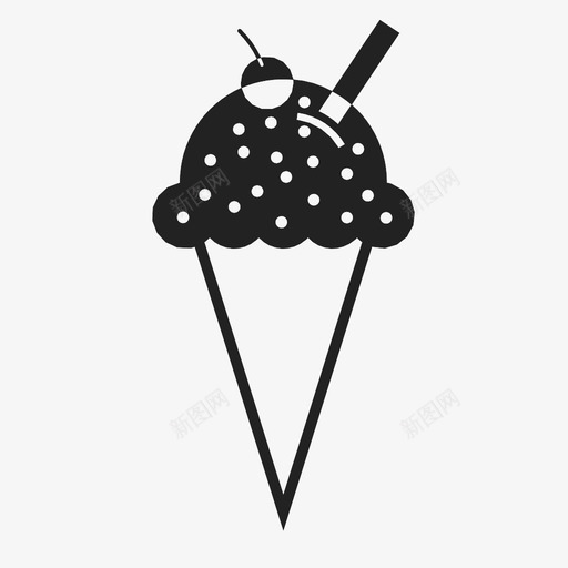 冰淇淋筒夏季洒图标svg_新图网 https://ixintu.com 冰淇淋筒 冷 夏季 巧克力 洒 甜点 风味 食物 香草