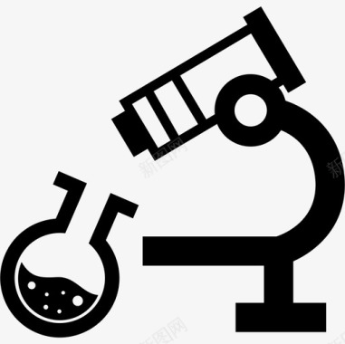 显微镜工具和器具科学图标图标