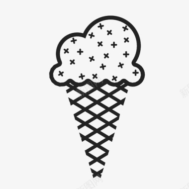 冰淇淋筒夏天减法图标图标