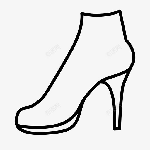 踝靴时尚后跟图标svg_新图网 https://ixintu.com 后跟 性感 时尚 细高跟鞋 踝靴 钉鞋 鞋 高跟鞋