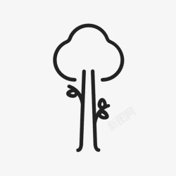 森林乔木树芽树苗图标高清图片
