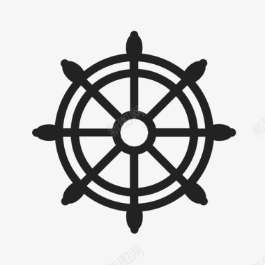 舵帆船导航图标图标
