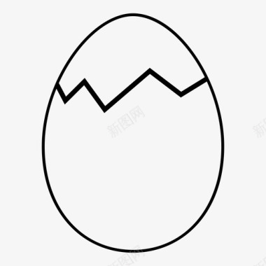碎鸡蛋粗体早餐图标图标