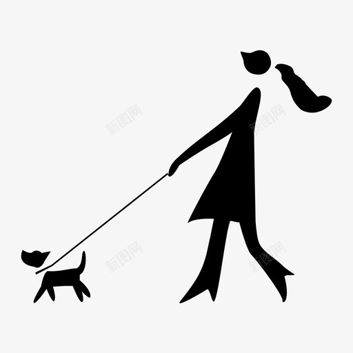 一个带着狗的女孩建筑人图标svg_新图网 https://ixintu.com 一个带着狗的女孩 建筑人
