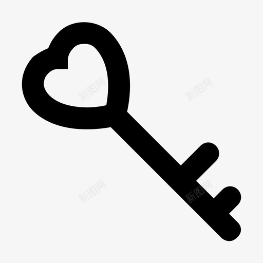 心形键粗体金色图标svg_新图网 https://ixintu.com hold keytoheart loveandromance材质设计图标 nope privacy security selled 心形键 粗体 金色
