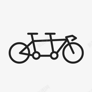 双人自行车车辆运输图标图标