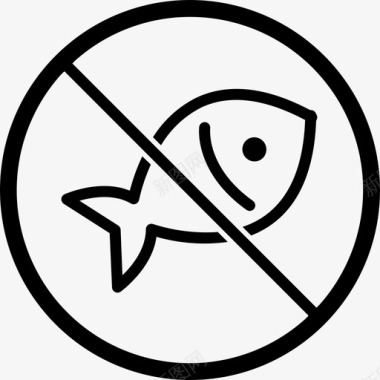 没有鱼素食主义者已出售图标图标
