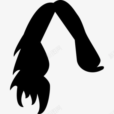 深色女性头发形状形状发廊图标图标