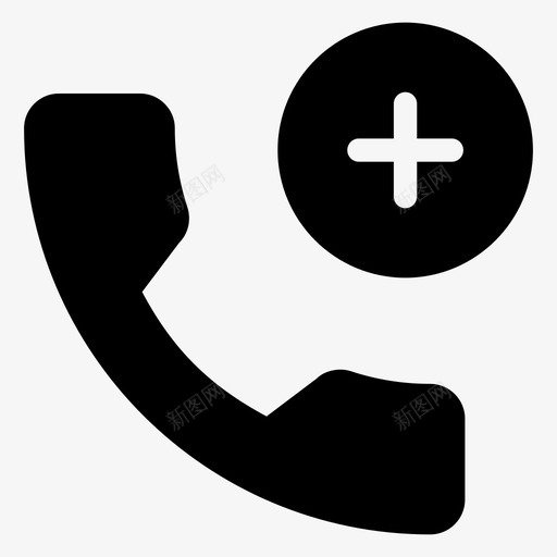 添加呼叫通信手机图标svg_新图网 https://ixintu.com plus 手机 添加呼叫 电话 电话实心图标 通信