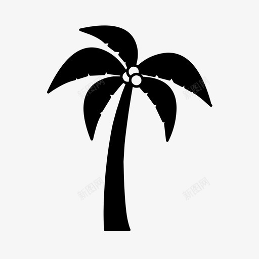 棕榈树海滩椰子图标svg_新图网 https://ixintu.com 夏季 棕榈树 椰子 海滩 炎热 阳光充足 高大