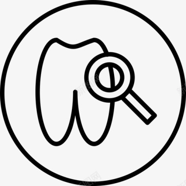 牙齿医用圆线图标图标