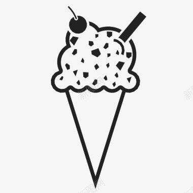 冰淇淋筒夏季洒布图标图标