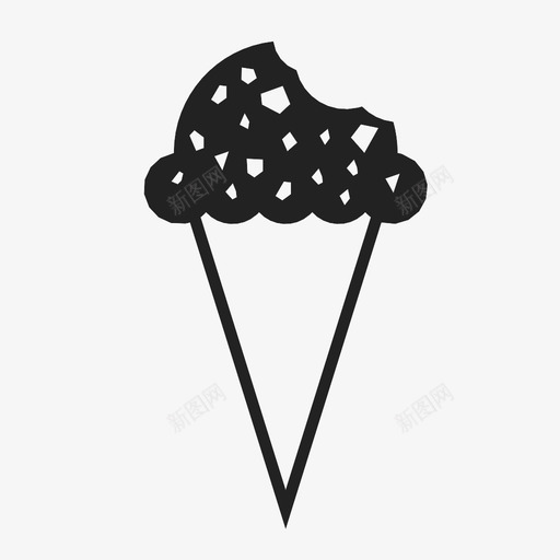冰淇淋筒冷的食物图标svg_新图网 https://ixintu.com 冰淇淋筒 冷的 夏天的 水果 热的 甜的 融化的 食物