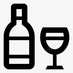 红酒清单葡萄酒酒瓶红酒图标高清图片