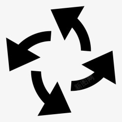 icon添加水印旋转离心箭头符号旋转图标高清图片