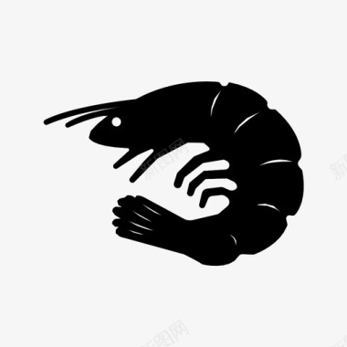 虾小龙虾甲壳类动物图标图标