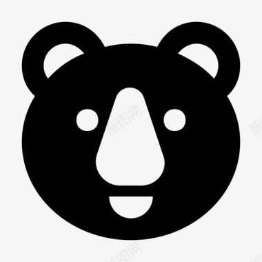 熊动物和鸟类材料标图标图标