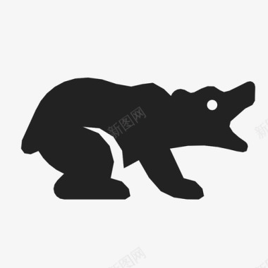 灰熊野生动物水图标图标