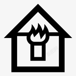 建筑消防安全房屋火灾信号住宅图标高清图片