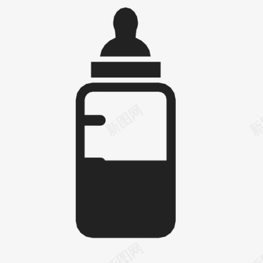 婴儿奶瓶喂养配方奶粉图标图标