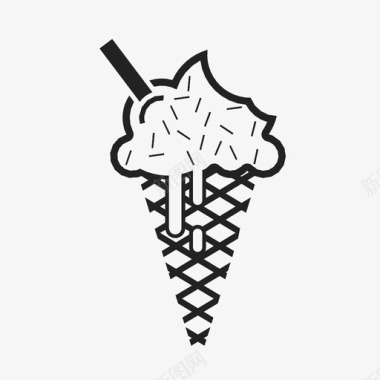 冰淇淋筒糖勺子图标图标