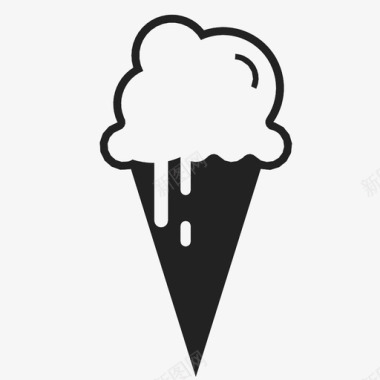 冰淇淋筒甜食夏天图标图标