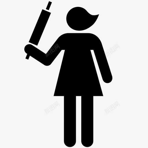 愤怒的女人威胁擀面杖图标svg_新图网 https://ixintu.com 人 人类 威胁 愤怒的女人 擀面杖 敌意 武器 烘焙 疯子