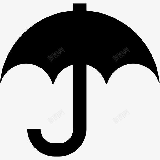 黑色雨伞工具和用具尖形图标svg_新图网 https://ixintu.com 尖形图标 工具和用具 黑色雨伞