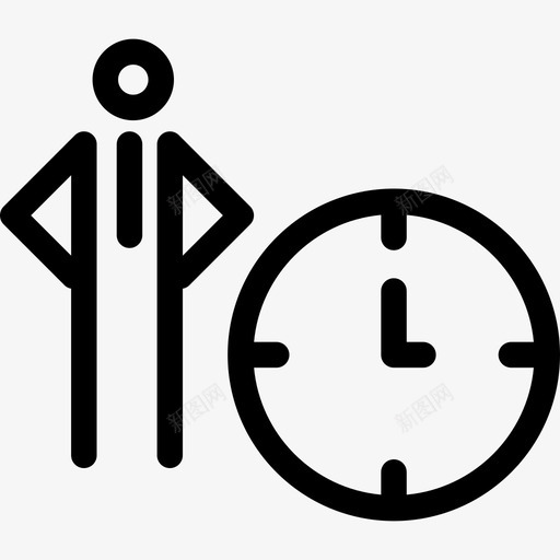 有一个巨大的时钟轮廓在一个圆圈里的人业务seopack图标svg_新图网 https://ixintu.com seopack 业务 有一个巨大的时钟轮廓在一个圆圈里的人