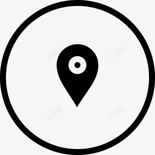 地图图钉标牌严肃图标svg_新图网 https://ixintu.com android用户界面圆形立体卷1 gps 严肃 位置 信息 分析 地图图钉 地点 导航 开始 标牌