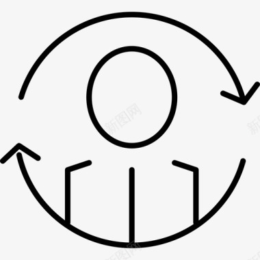 个人或个人同步循环符号接口seopack图标图标