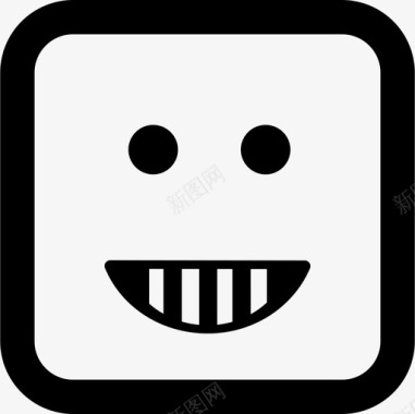 表情符号快乐的方形笑脸形状界面情绪方块图标图标