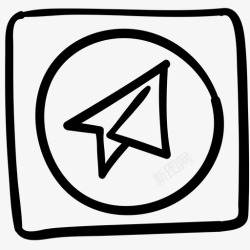 电报应用电报社交网络智能手机图标高清图片