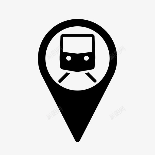 地图标记图标车站站显示块svg_新图网 https://ixintu.com 位置 公共交通 列车 地图指针标记图标 地图标记图标 对象 显示块 材料 物品 车站站 铁路 项目