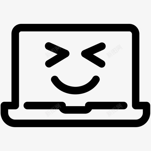 快乐笔记本电脑傻瓜图标svg_新图网 https://ixintu.com 傻瓜 内容 好 幸福 微笑 快乐 技术线图标 电脑 笔记本电脑 设备