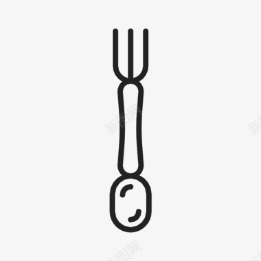 叉子勺旅行spork图标图标
