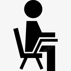 看人学生坐在椅子上从侧面看人学术2图标高清图片