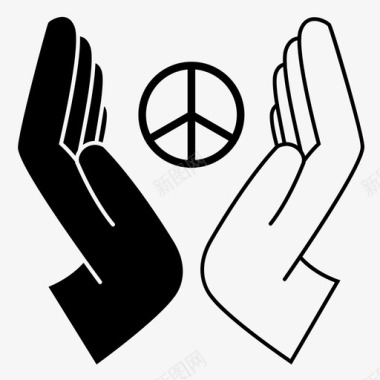 和平之手接受社区图标图标