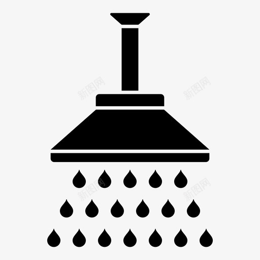 淋浴喷淋雨水图标svg_新图网 https://ixintu.com 卫生 喷水 喷淋 水流 水龙头 浴缸 淋浴 清洁 雨水