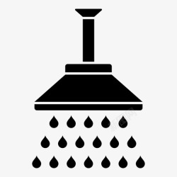 喷水的龙头淋浴喷淋雨水图标高清图片