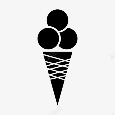 冰淇淋筒糖筒三合一图标图标