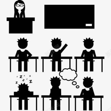 学生和教师在课堂教育学术2图标图标