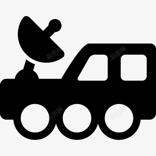 小型卡车上的抛物面天线运输工具空间图标svg_新图网 https://ixintu.com 小型卡车上的抛物面天线 空间图标 运输工具