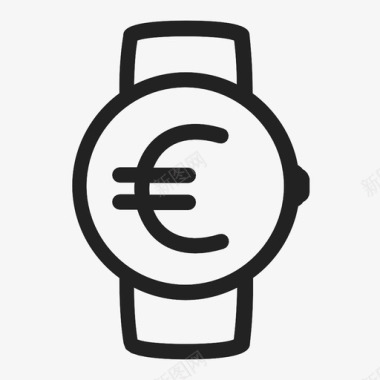 智能手机欧元款式货币图标图标