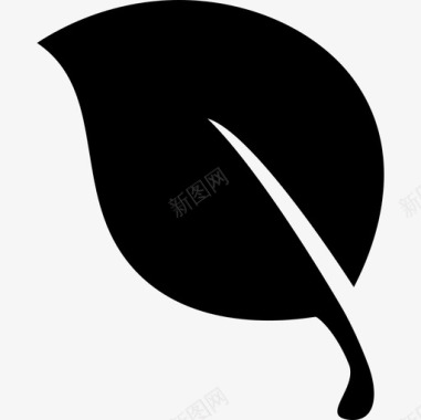 叶黑色自然形状自然基本图标图标