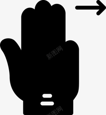 三个手指向右滑动移动手图标图标