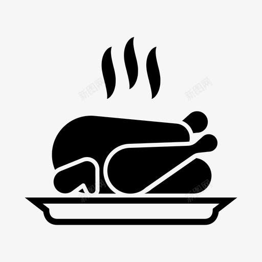 烤鸡上菜烤箱图标svg_新图网 https://ixintu.com 上菜 厨师 吃的 晚餐 烤箱 烤鸡 热的 食物 饭